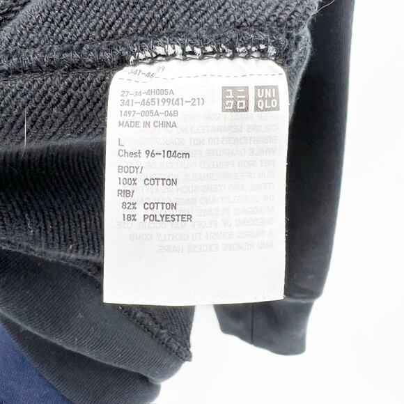 Uniqlo Unisex Crew Neck Black Pullover Sweatshirt - Picture 4 of 4